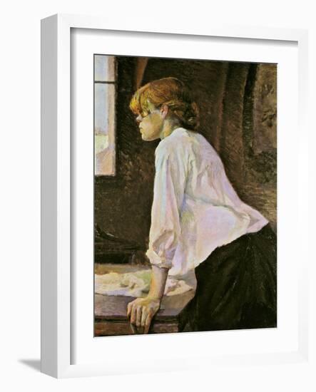 The Laundress (La Blanchisseuse)-Henri de Toulouse-Lautrec-Framed Giclee Print