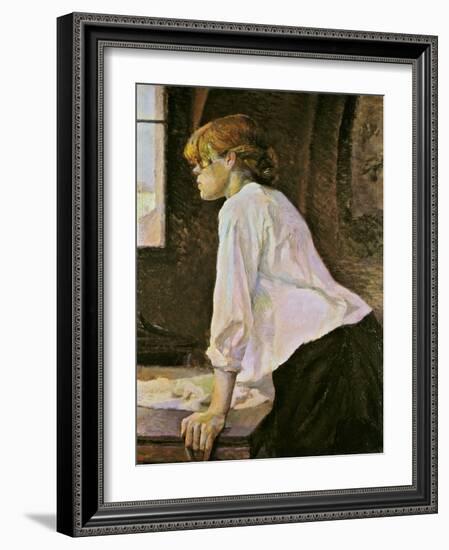 The Laundress (La Blanchisseuse)-Henri de Toulouse-Lautrec-Framed Giclee Print