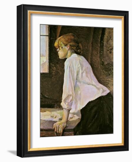 The Laundress (La Blanchisseuse)-Henri de Toulouse-Lautrec-Framed Giclee Print