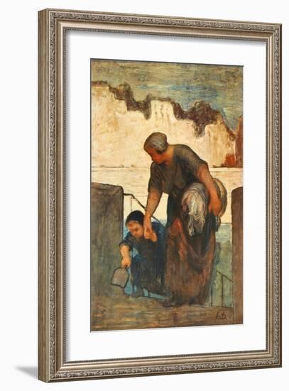 The Laundress-Honore Daumier-Framed Collectable Print