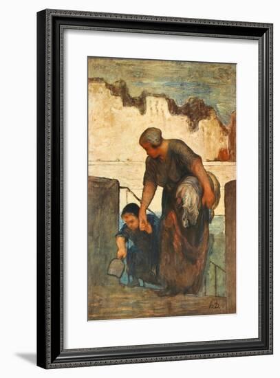The Laundress-Honore Daumier-Framed Collectable Print