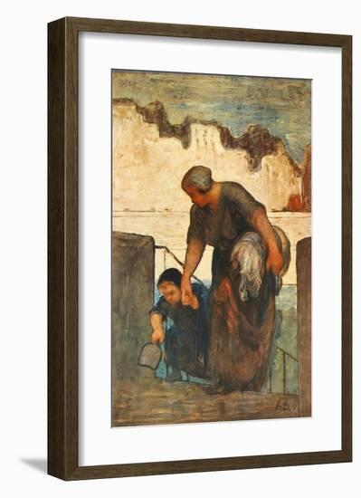 The Laundress-Honore Daumier-Framed Collectable Print