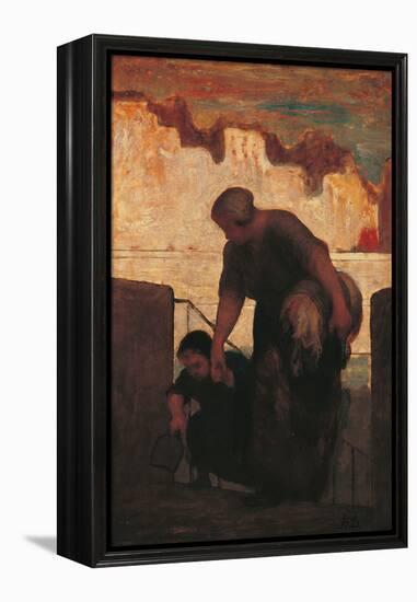 The Laundress-Honoré Daumier-Framed Premier Image Canvas