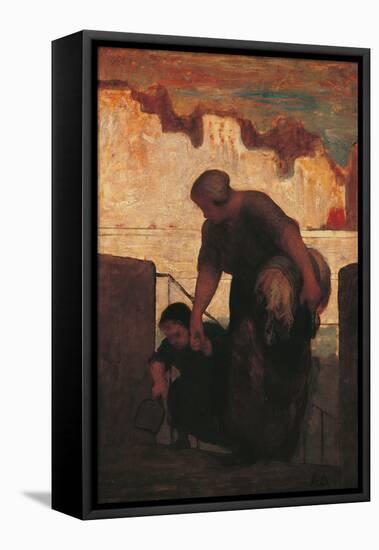 The Laundress-Honoré Daumier-Framed Premier Image Canvas