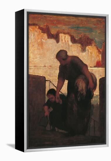 The Laundress-Honoré Daumier-Framed Premier Image Canvas