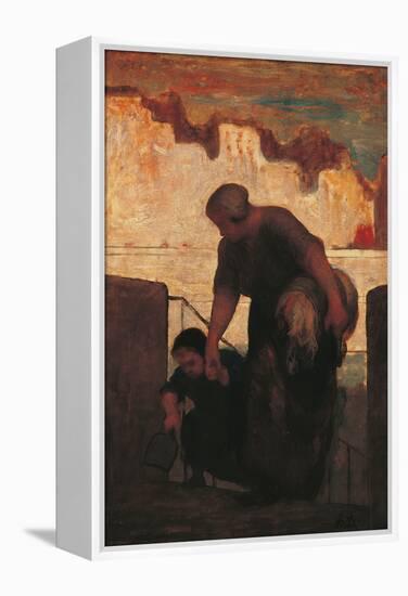 The Laundress-Honoré Daumier-Framed Premier Image Canvas