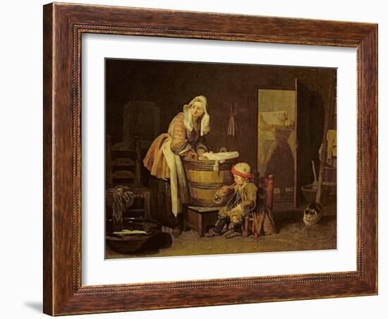 The Laundress-Jean-Baptiste Simeon Chardin-Framed Giclee Print