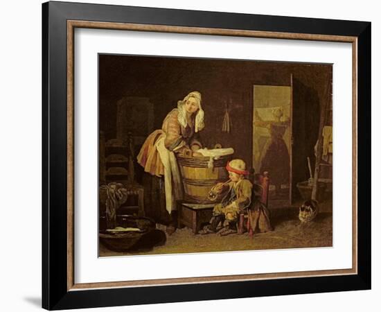 The Laundress-Jean-Baptiste Simeon Chardin-Framed Giclee Print