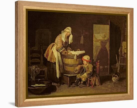 The Laundress-Jean-Baptiste Simeon Chardin-Framed Premier Image Canvas