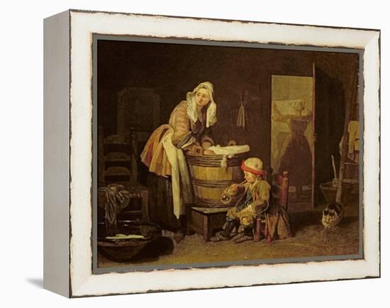 The Laundress-Jean-Baptiste Simeon Chardin-Framed Premier Image Canvas