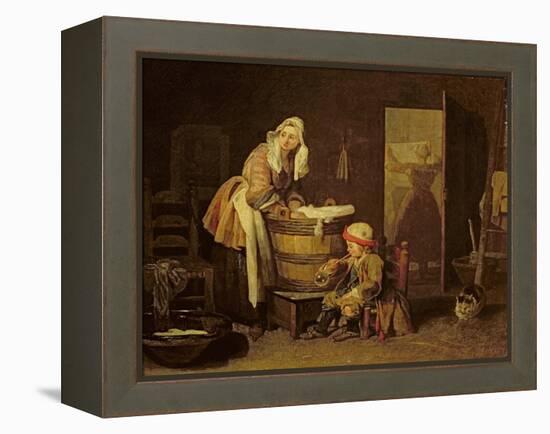 The Laundress-Jean-Baptiste Simeon Chardin-Framed Premier Image Canvas