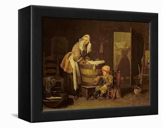 The Laundress-Jean-Baptiste Simeon Chardin-Framed Premier Image Canvas