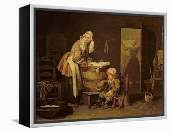 The Laundress-Jean-Baptiste Simeon Chardin-Framed Premier Image Canvas