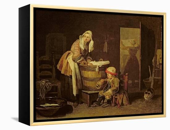 The Laundress-Jean-Baptiste Simeon Chardin-Framed Premier Image Canvas