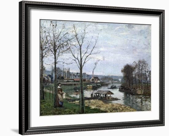 The Laundrette, Port Marly, 1872-Camille Pissarro-Framed Giclee Print