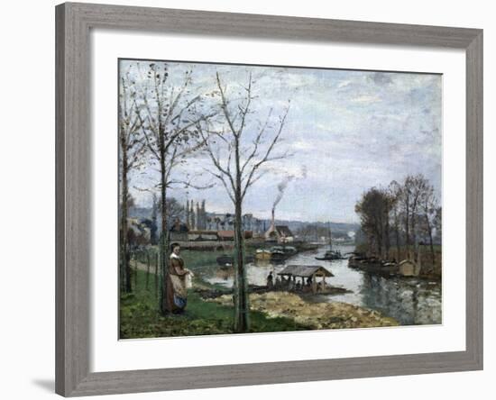 The Laundrette, Port Marly, 1872-Camille Pissarro-Framed Giclee Print