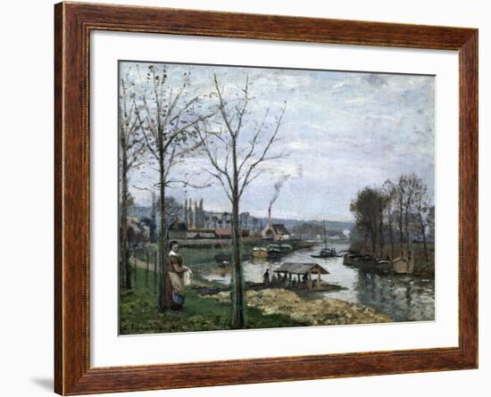 The Laundrette, Port Marly, 1872-Camille Pissarro-Framed Giclee Print