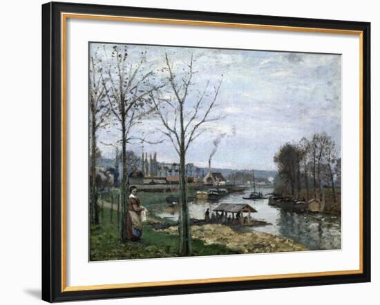 The Laundrette, Port Marly, 1872-Camille Pissarro-Framed Giclee Print