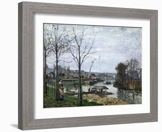 The Laundrette, Port Marly, 1872-Camille Pissarro-Framed Giclee Print