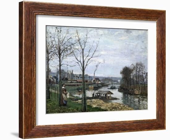 The Laundrette, Port Marly, 1872-Camille Pissarro-Framed Giclee Print