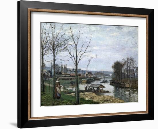 The Laundrette, Port Marly, 1872-Camille Pissarro-Framed Giclee Print