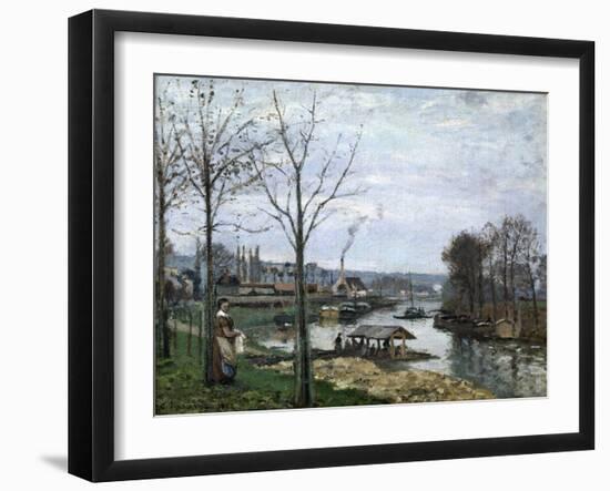 The Laundrette, Port Marly, 1872-Camille Pissarro-Framed Giclee Print