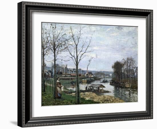 The Laundrette, Port Marly, 1872-Camille Pissarro-Framed Giclee Print