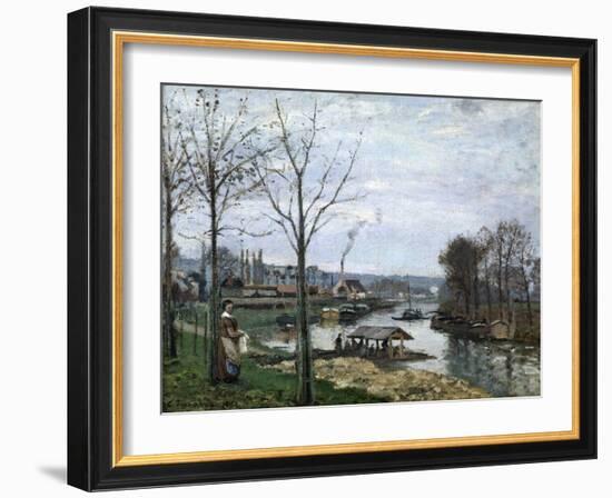 The Laundrette, Port Marly, 1872-Camille Pissarro-Framed Giclee Print