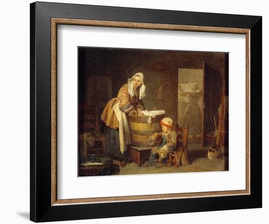 The Laundry Machine. Painting by Jean Baptiste Simeon Chardin (1699-1779), 18Th Century. Oil on Can-Jean-Baptiste Simeon Chardin-Framed Giclee Print