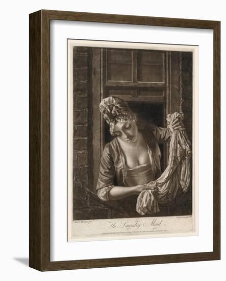 The Laundry Maid, Print Made by Philip Dawe, 1772-Henry Robert Morland-Framed Giclee Print