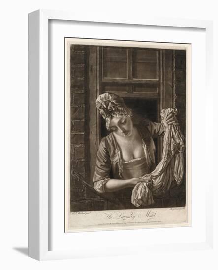 The Laundry Maid, Print Made by Philip Dawe, 1772-Henry Robert Morland-Framed Giclee Print