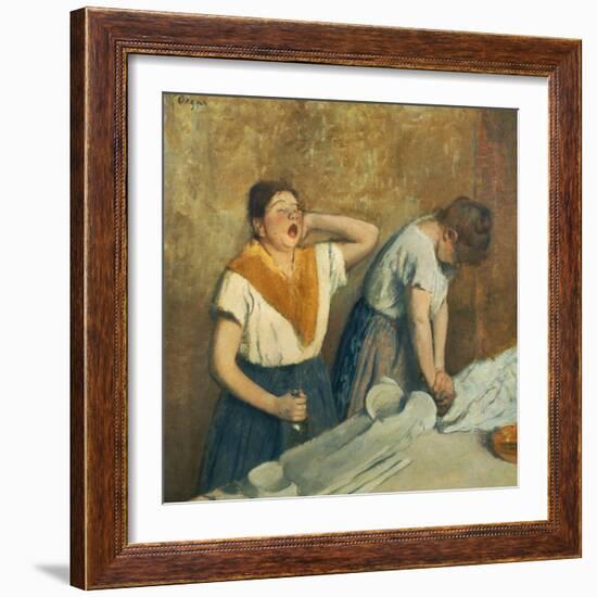 The Laundry Workers (The Ironing), circa 1874-76-Edgar Degas-Framed Giclee Print