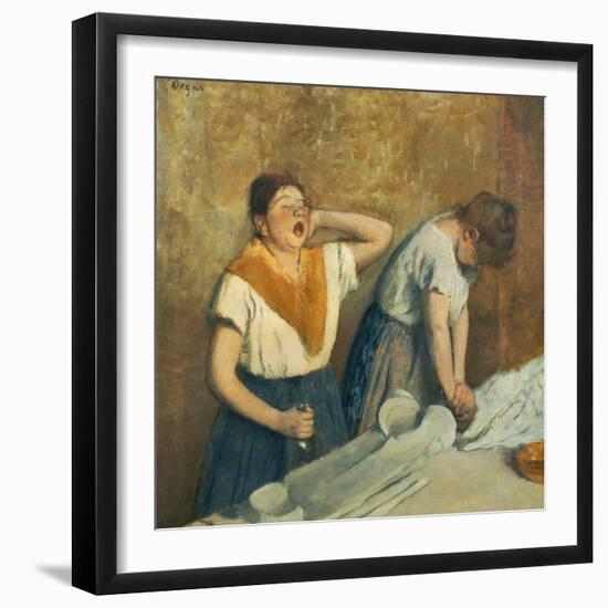 The Laundry Workers (The Ironing), circa 1874-76-Edgar Degas-Framed Giclee Print