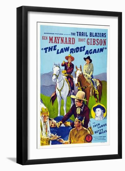 The Law Rides Again, Chief Thundercloud, Ken Maynard, Hoot Gibson, Betty Miles, 1943-null-Framed Art Print