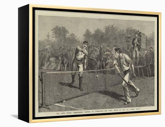 The Lawn Tennis Championship Meeting at Wimbledon, the Fifth Round of the All Comers' Match-Arthur Hopkins-Framed Premier Image Canvas