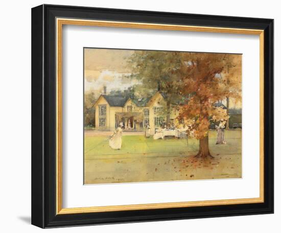 The Lawn Tennis Party at Marcus, 1889-Arthur Melville-Framed Giclee Print