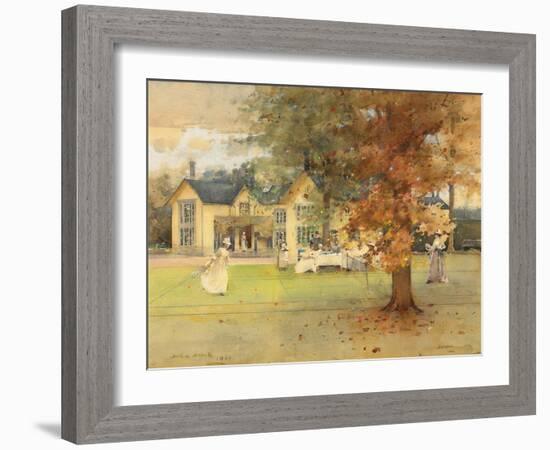 The Lawn Tennis Party at Marcus, 1889-Arthur Melville-Framed Giclee Print