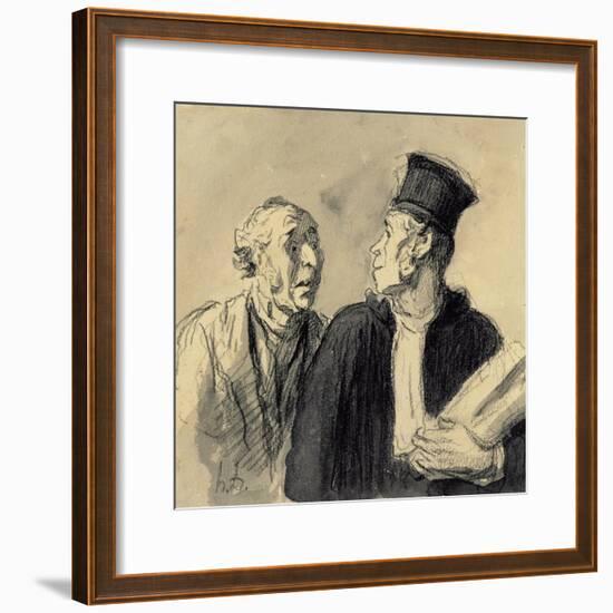 The Lawyer and His Client-Honore Daumier-Framed Giclee Print
