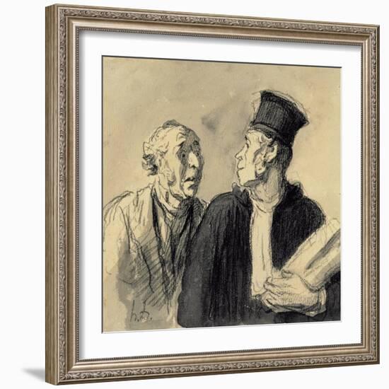 The Lawyer and His Client-Honore Daumier-Framed Giclee Print