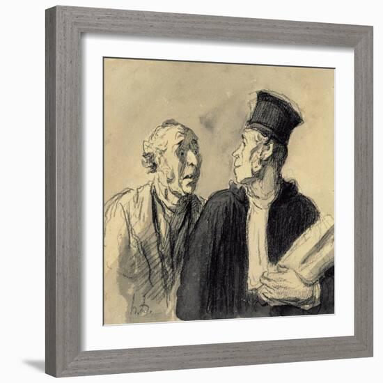 The Lawyer and His Client-Honore Daumier-Framed Giclee Print