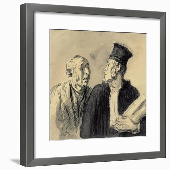 The Lawyer and His Client-Honore Daumier-Framed Giclee Print