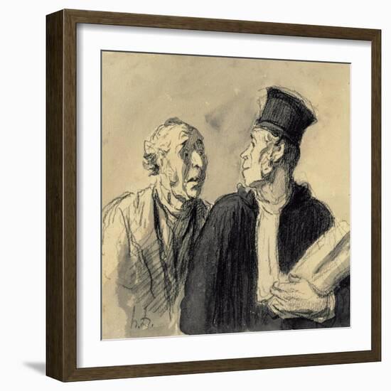 The Lawyer and His Client-Honore Daumier-Framed Giclee Print