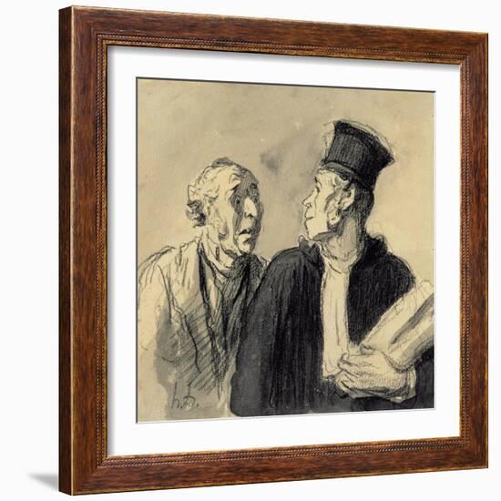 The Lawyer and His Client-Honore Daumier-Framed Giclee Print