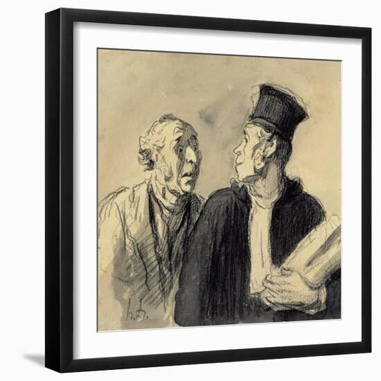 The Lawyer and His Client-Honore Daumier-Framed Giclee Print