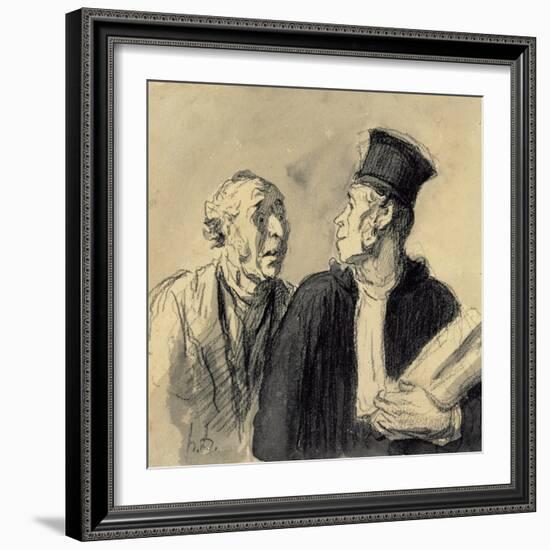 The Lawyer and His Client-Honore Daumier-Framed Giclee Print