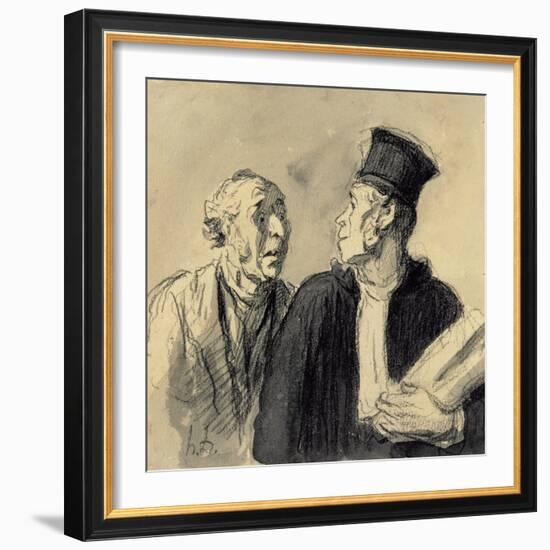 The Lawyer and His Client-Honore Daumier-Framed Giclee Print