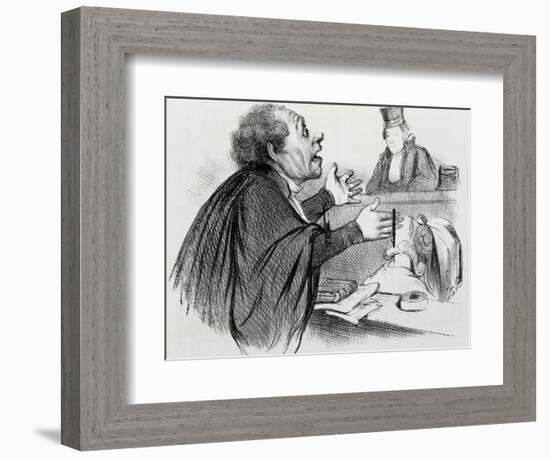 The Lawyer, Caricature-Honore Daumier-Framed Giclee Print