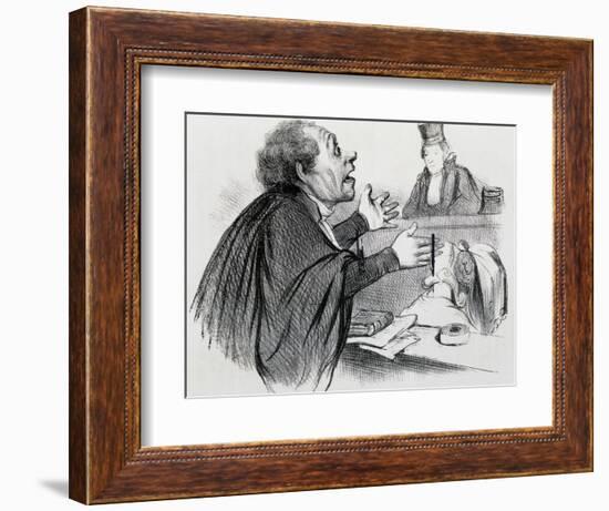 The Lawyer, Caricature-Honore Daumier-Framed Giclee Print