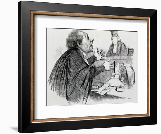 The Lawyer, Caricature-Honore Daumier-Framed Giclee Print