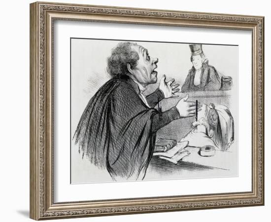 The Lawyer, Caricature-Honore Daumier-Framed Giclee Print